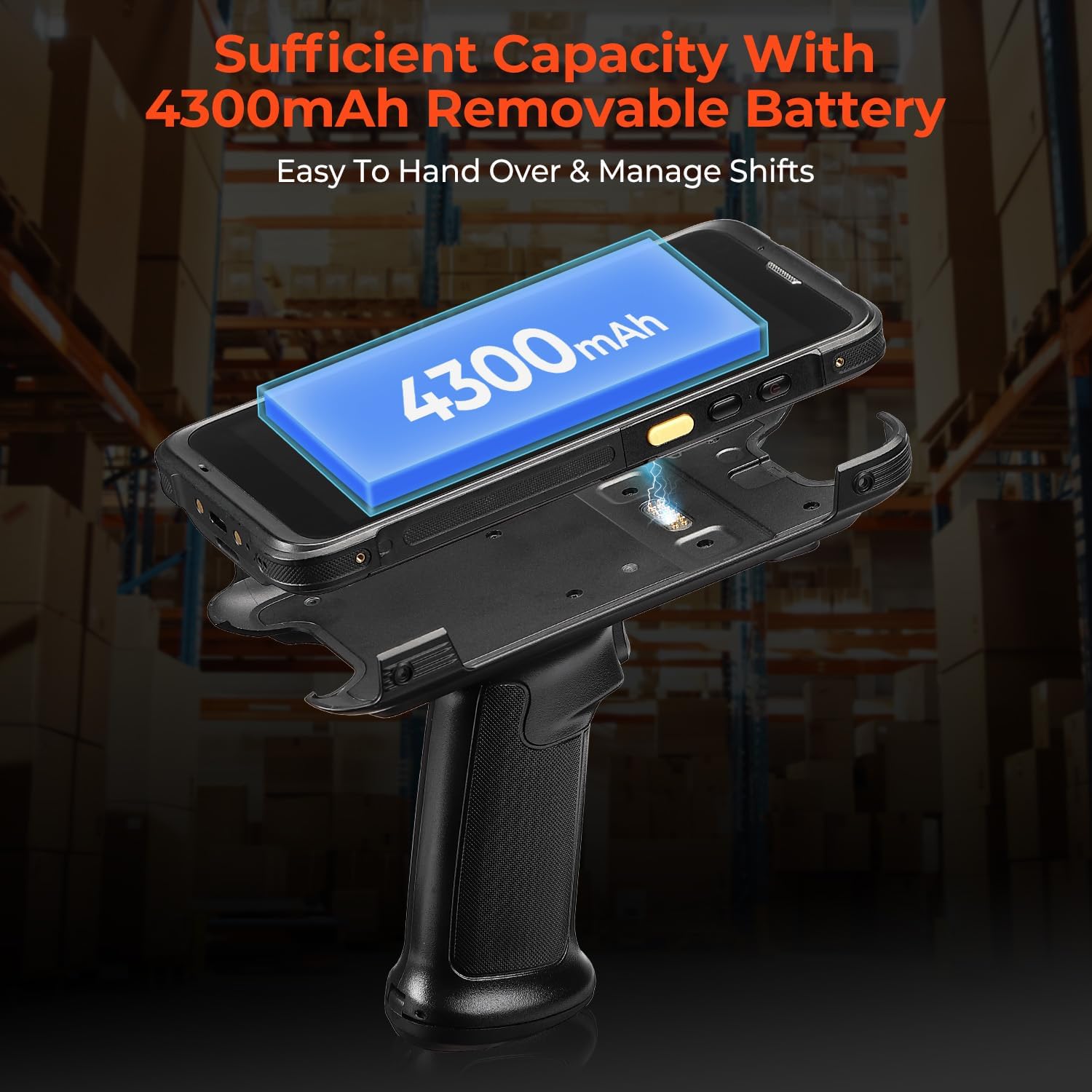 MUNBYN IPDA101P scanner de codes-barres Android avec poignée pistolet