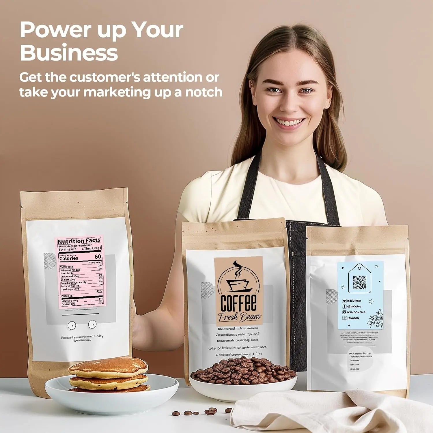 4x6 Faltpapier Etiketten | Braun