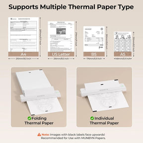 MUNBYN ITP02 Mobiler Drucker Bluetooth Thermodrucker