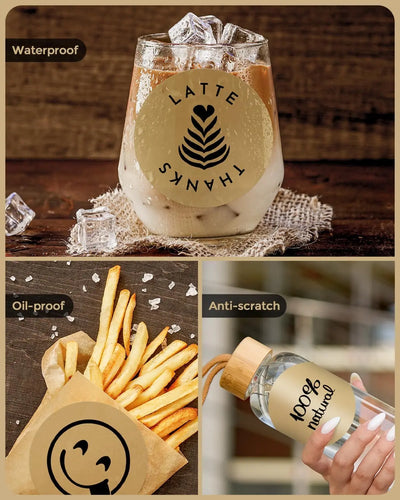 3" Braune Kreisförmige Etiketten