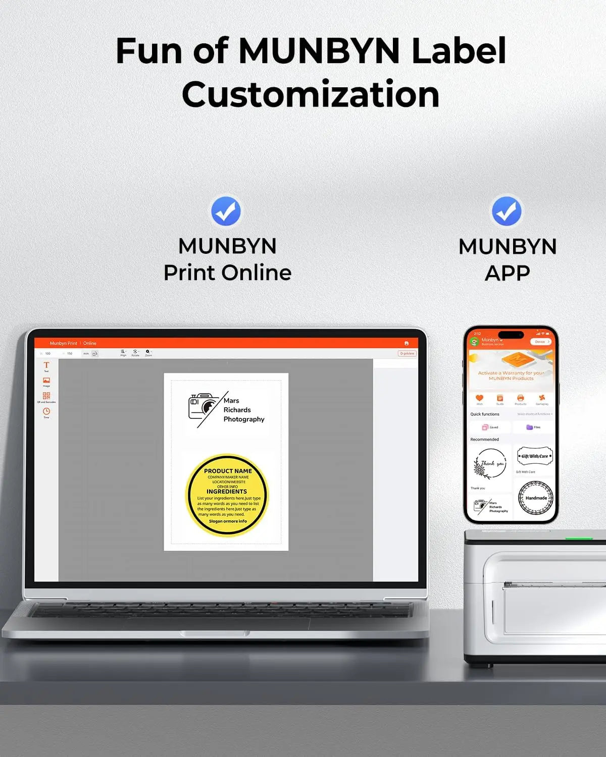 MUNBYN RealWriter 941 AirPrint Thermo Etikettendrucker Labeldrucker