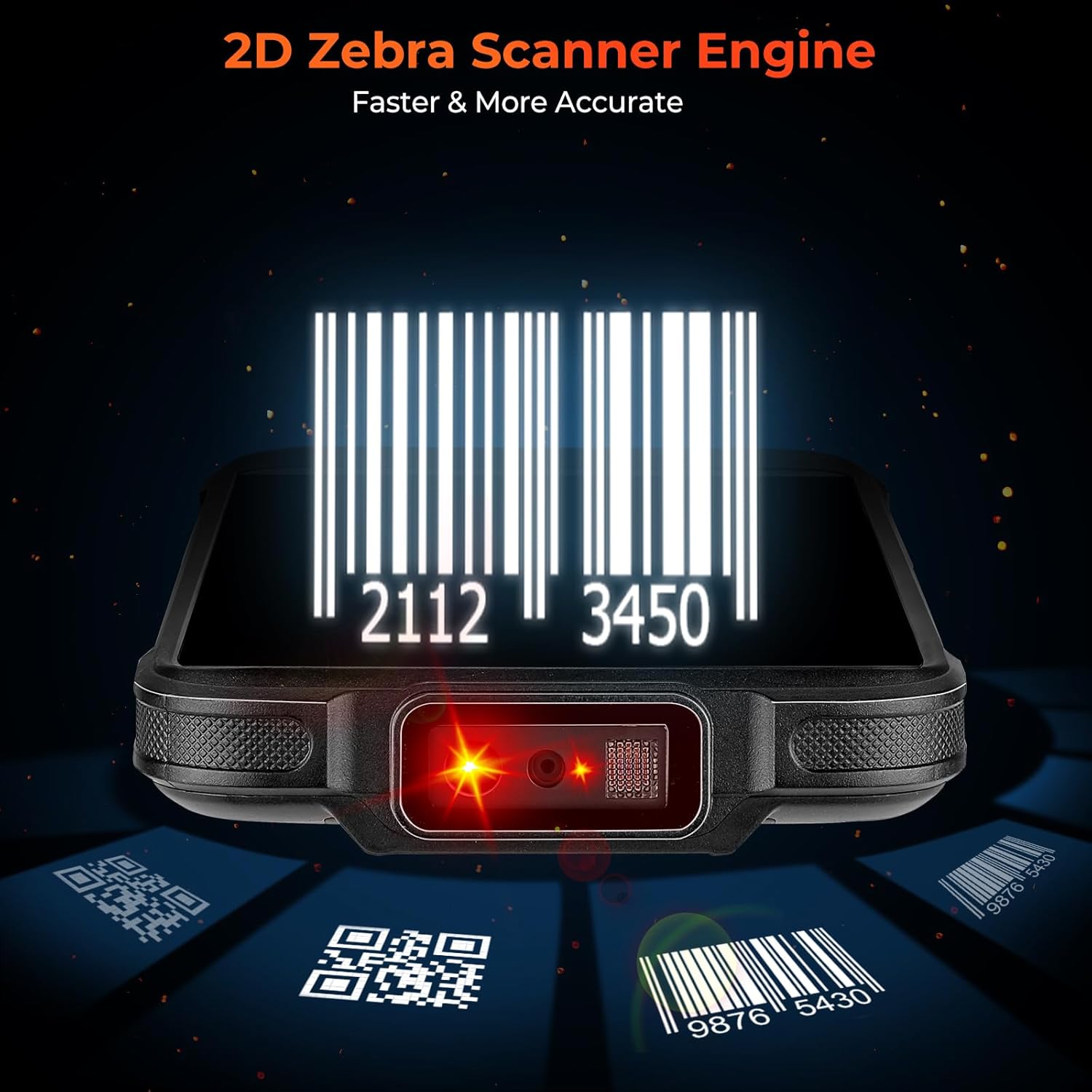 MUNBYN IPDA101P scanner de codes-barres Android avec poignée pistolet