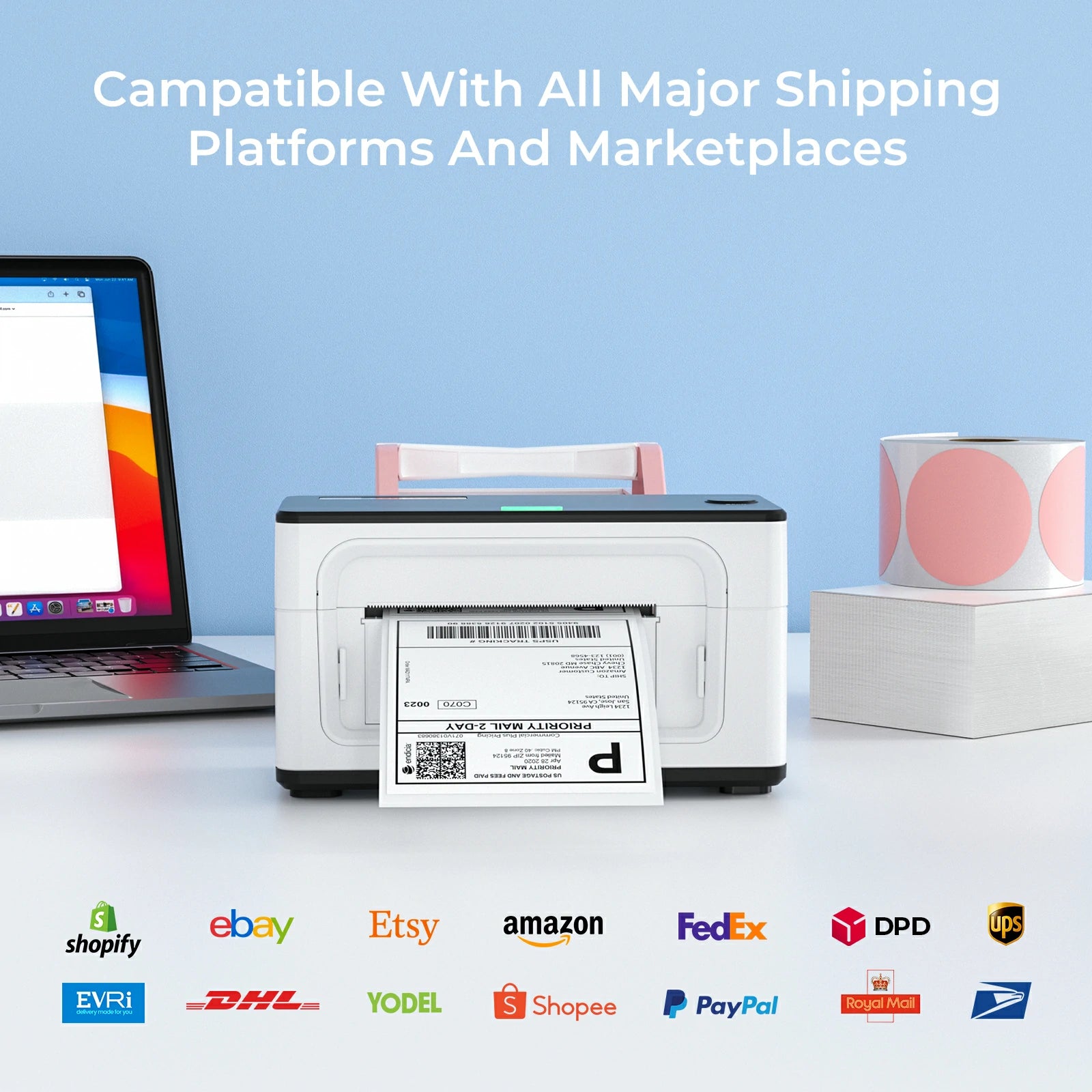 4" x 6" Braun Versandaufkleber