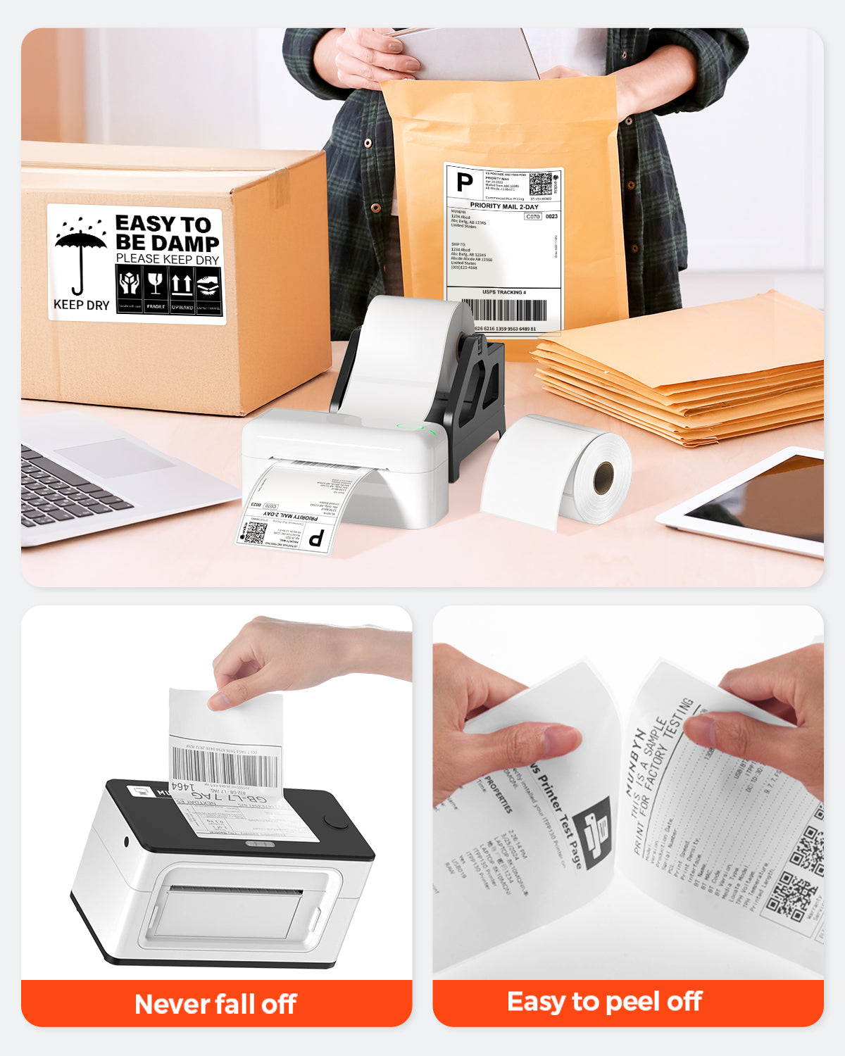 MUNBYN 4x6 Versandaufkleber, DHL Thermoetiketten, BPA-freie Thermopapier| Rolle