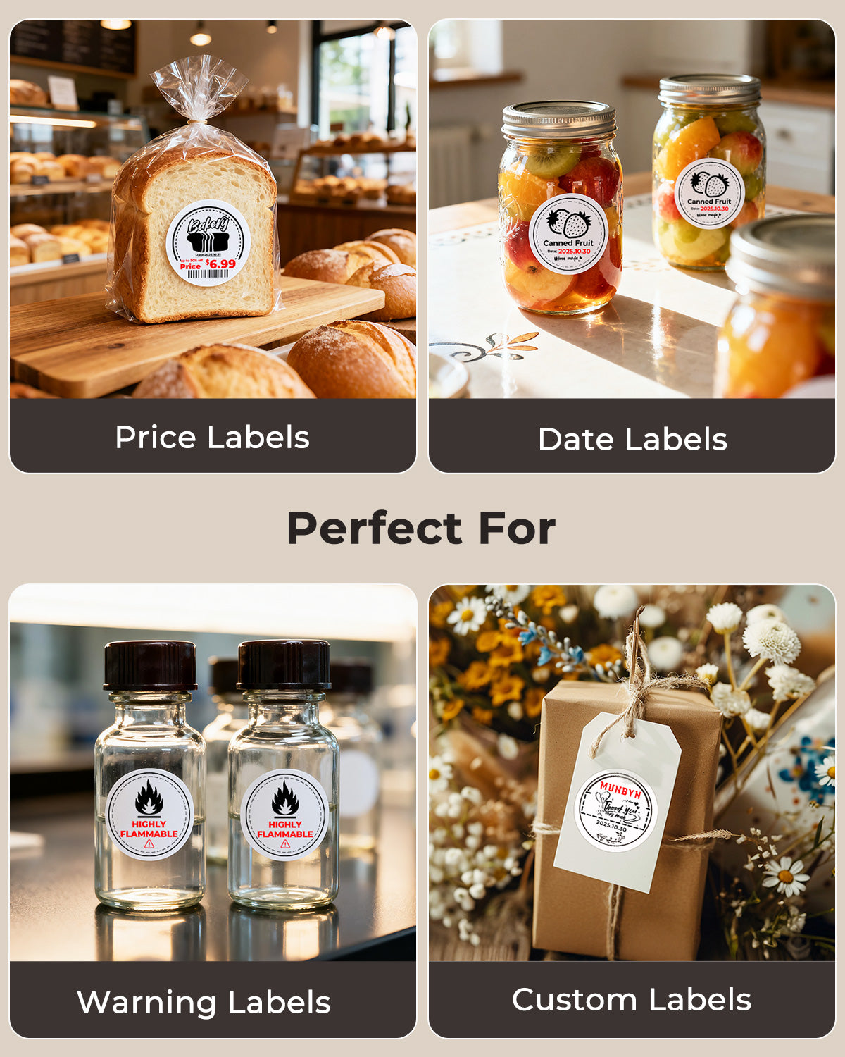 MUNBYN supplement branding labelkit voor gepersonaliseerde verpakking