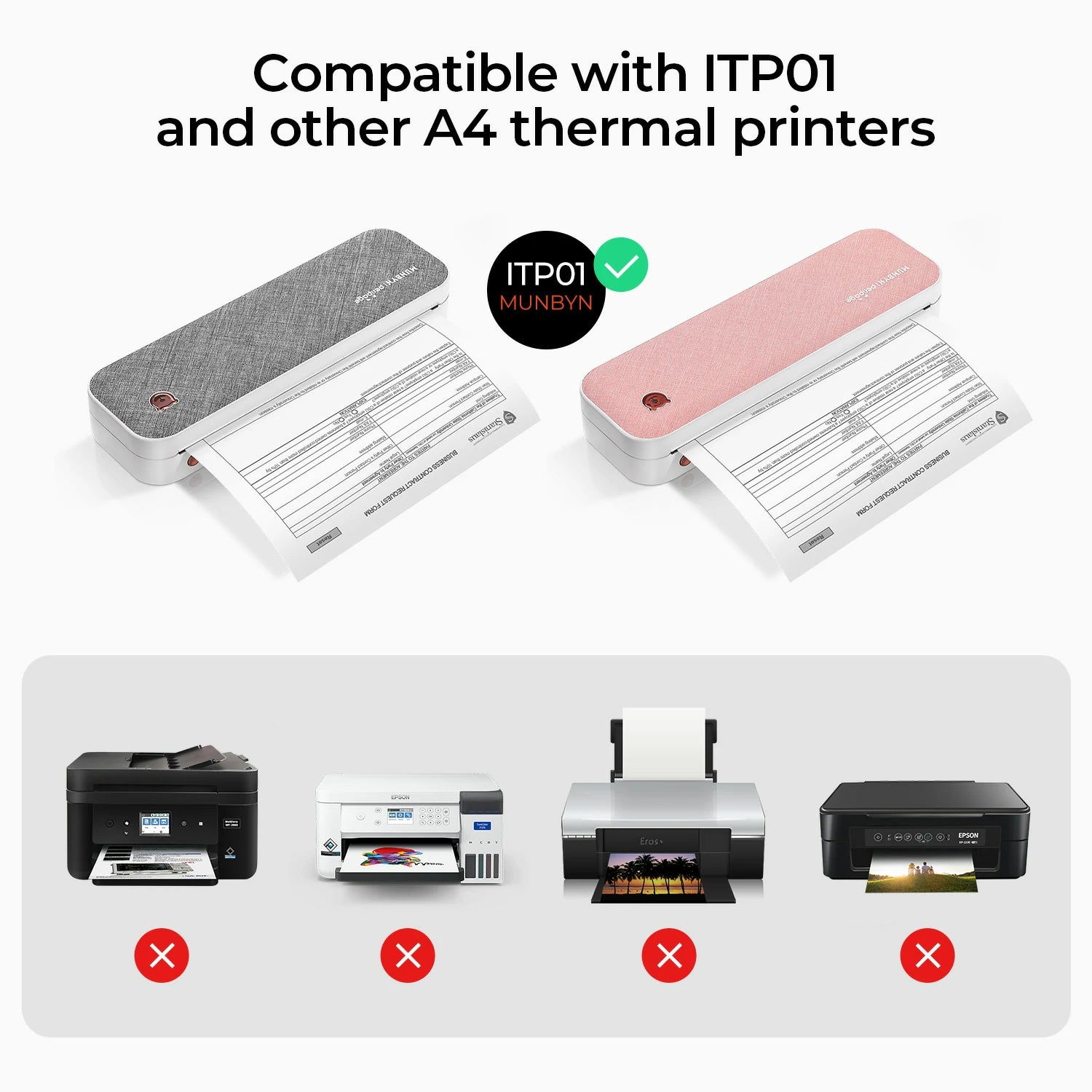 Das Papier ist nicht für Tintenstrahldrucker geeignet, sondern ausschließlich für Thermodrucker im A4-Format.