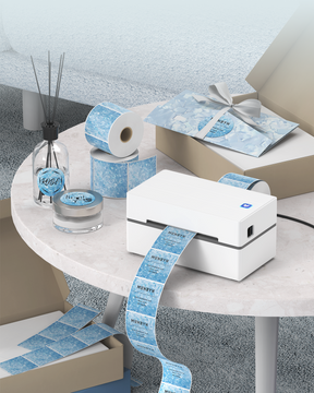 MUNBYN Thermische Etiketten mit Muschelmuster