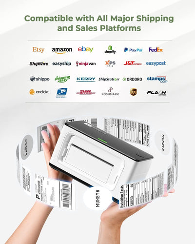 MUNBYN RealWriter 941BP 300DPI Bluetooth thermische labelprinter & transparante labels TikTok productlabeling Ultra HD-set