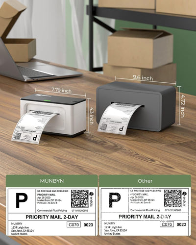 MUNBYN RealWriter 941BP 300DPI Bluetooth thermische labelprinter & transparante labels TikTok productlabeling Ultra HD-set