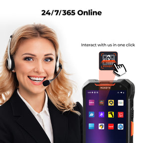 MUNBYN AS01P Android 14 Barcodescanner mit 6″ Display & Zebra SE471