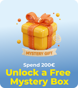 Order from €200 and get a mystery box free!