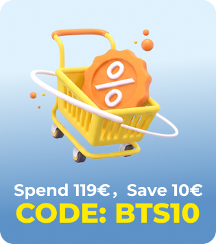 Order from €119 and save €10. Verwenden Sie den Code BTS10