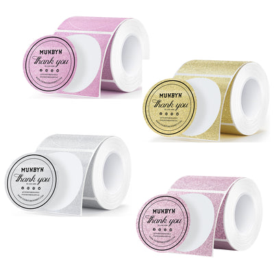 MUNBYN Étiquettes thermiques scintillantes 2" pour autocollants de branding