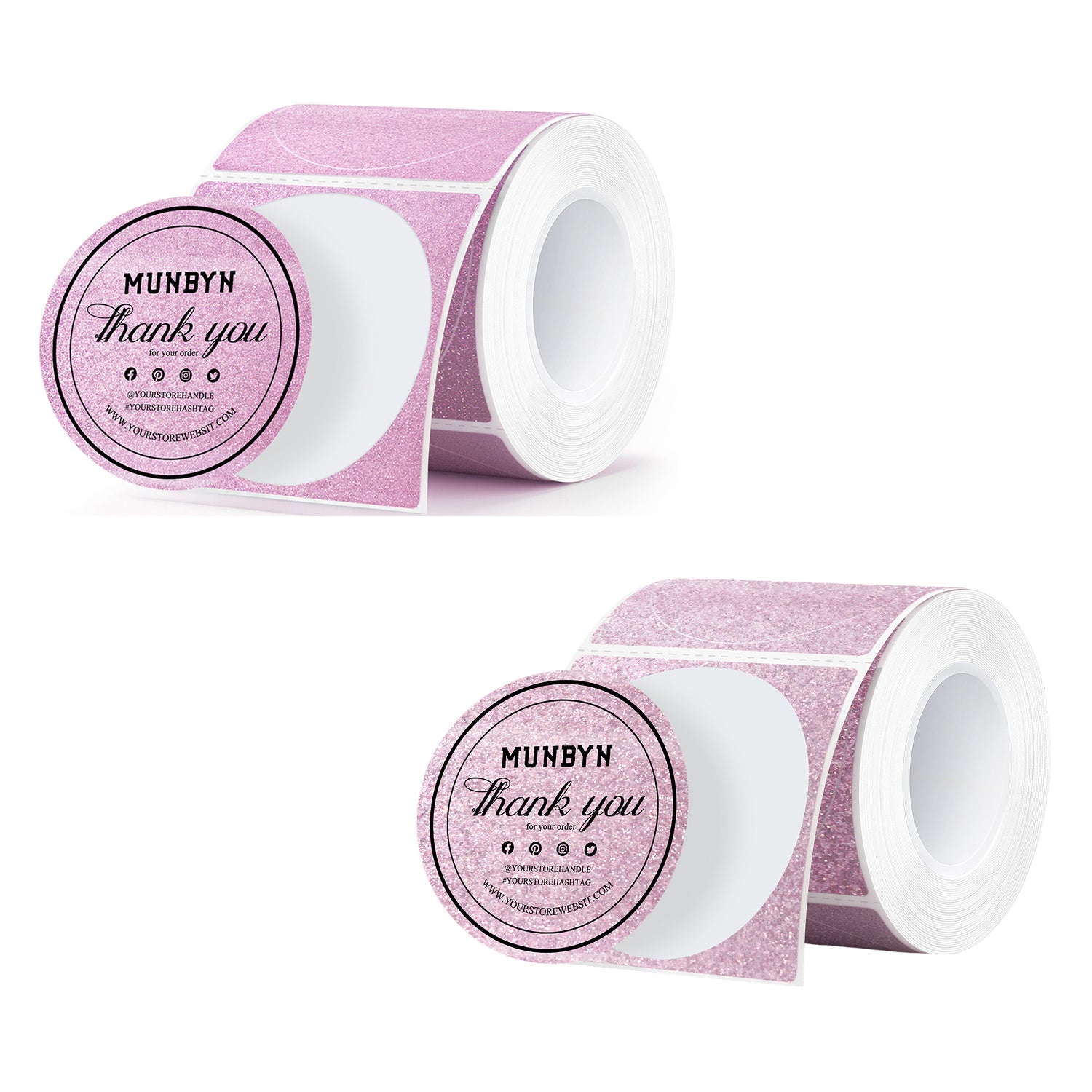 MUNBYN Étiquettes thermiques scintillantes 2" pour autocollants de branding