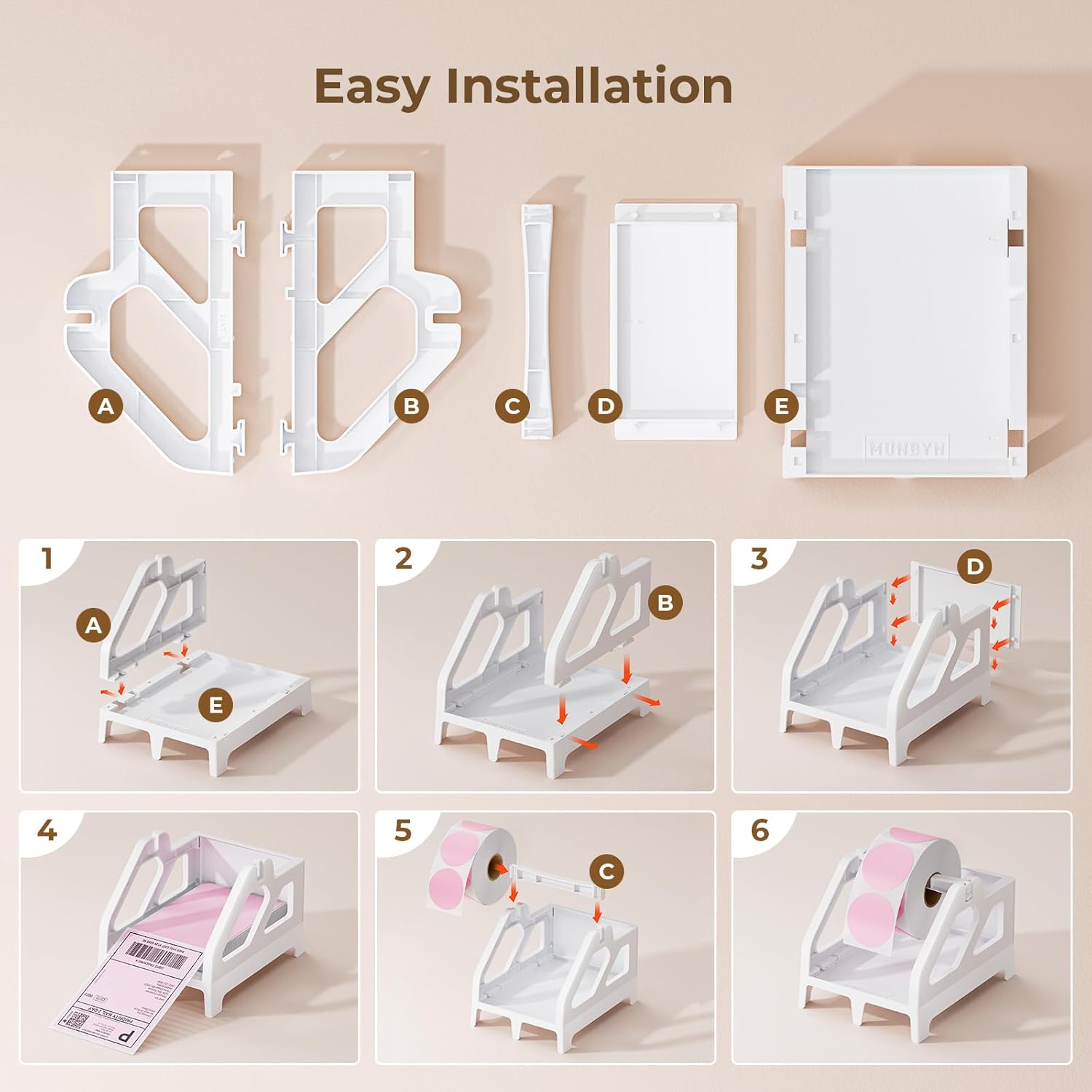 MUNBYN ILH01 support d'étiquettes pour étiquettes en rouleau et fanfold