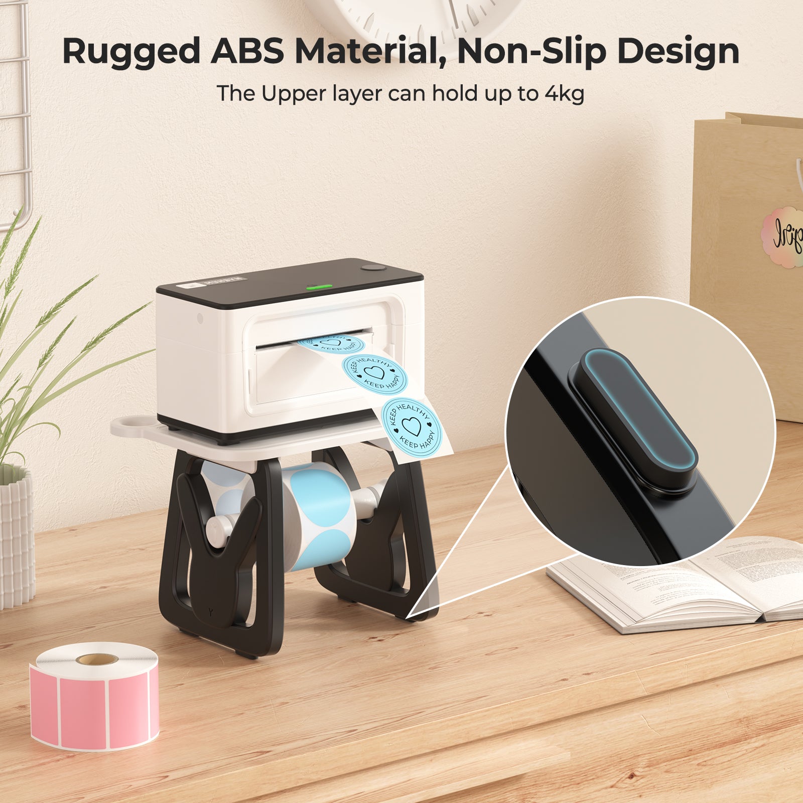 MUNBYN RealWriter RW401AP Wireless Printer & Round Labels & 3-in-1 Holder Candle Set