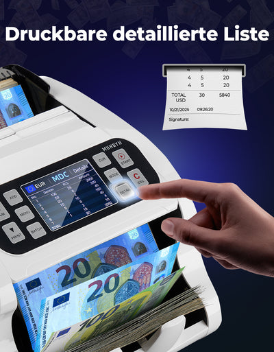 MUNBYN IMC22 Money Counter Machine for Mixed Denominations