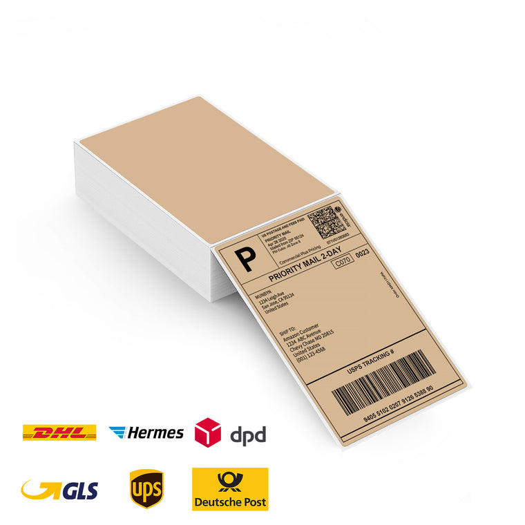 MUNBYN 4" x 6" braune Versandetiketten für Paketversand