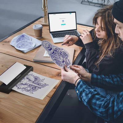 Vereinfachen Sie Ihren Arbeitsablauf und erzielen Sie professionelle Ergebnisse mit dem MUNBYN Tattoo-Schablonendrucker.