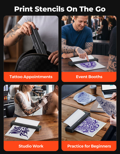 MUNBYN ITP05S Tattoo-Schablonen Drucker mit 20 Blatt Transferpapier