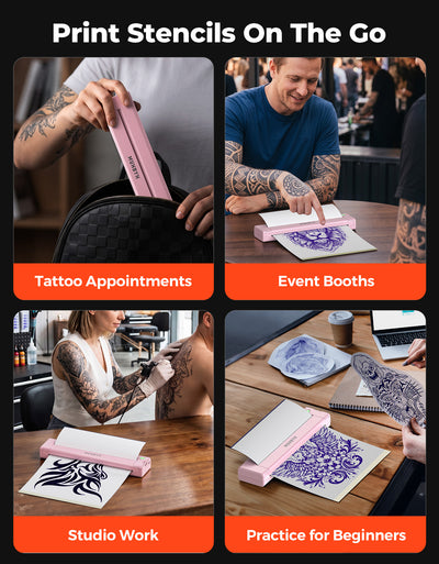 MUNBYN ITP05S Tattoo-Schablonen Drucker mit 20 Blatt Transferpapier