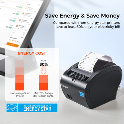 MUNBYN 047P-USEB Bluetooth Receipt Printer with MFi Certification