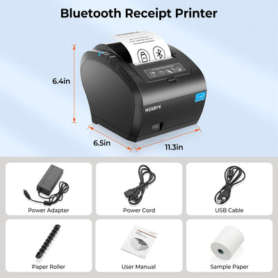 MUNBYN 047P-USEB Bluetooth Receipt Printer with MFi Certification