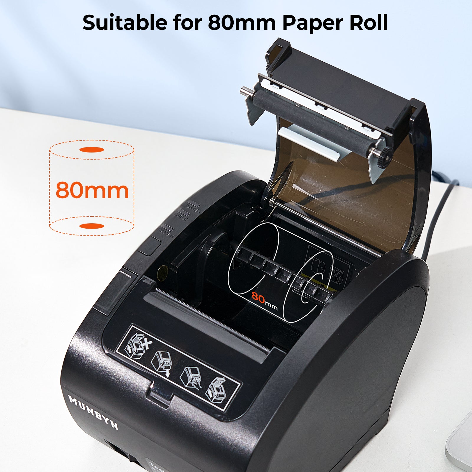 MUNBYN 047P-USEB Bluetooth Receipt Printer with MFi Certification