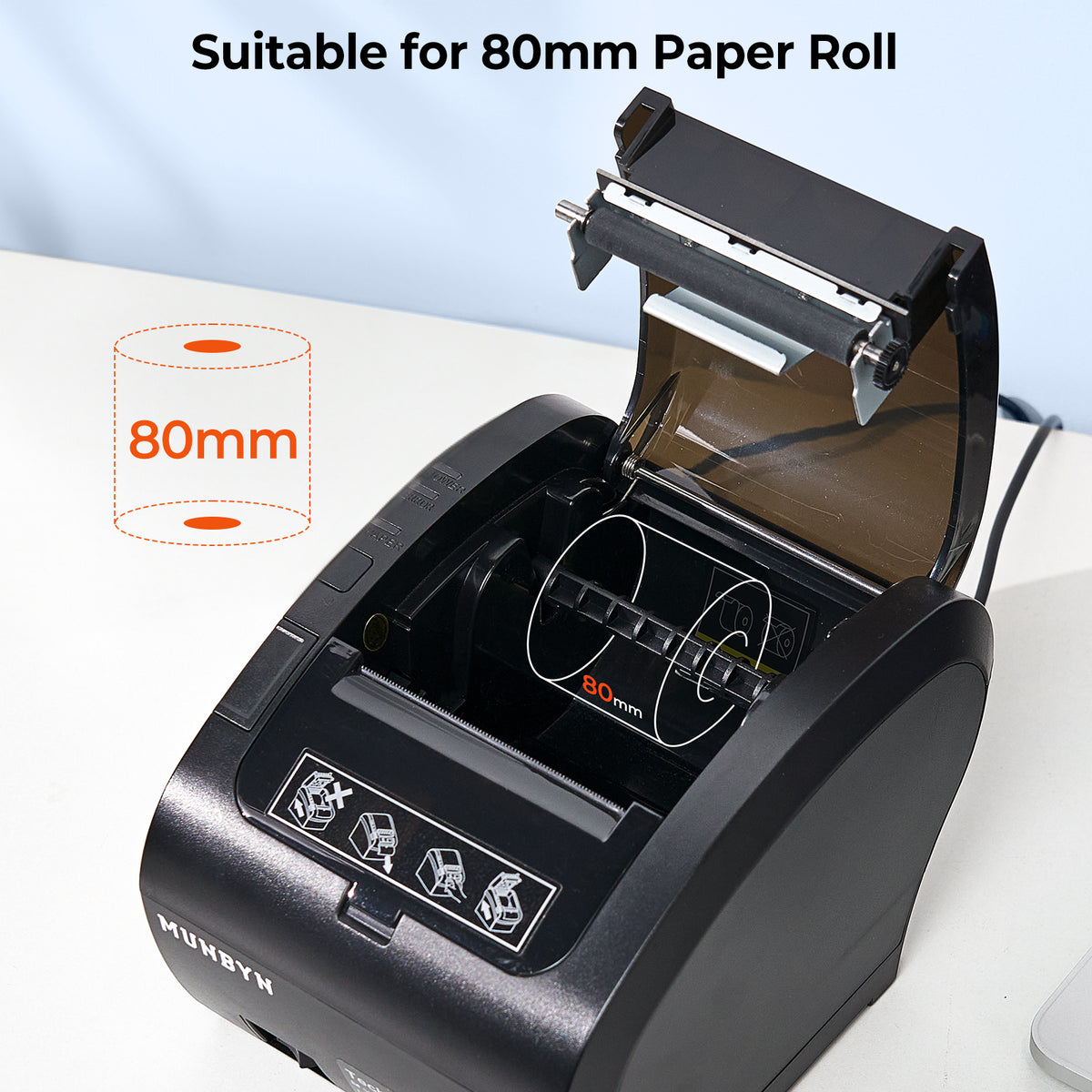MUNBYN 047P-USEB Bluetooth Receipt Printer with MFi Certification