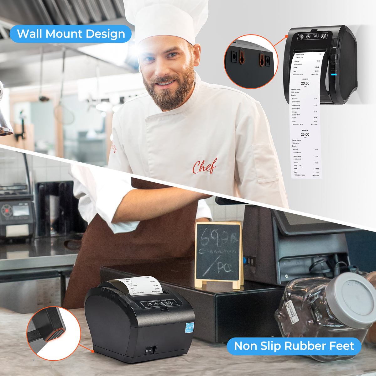 MUNBYN 047P-USEB Bluetooth Receipt Printer with MFi Certification
