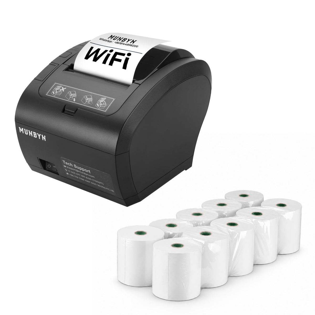 MUNBYN 047P-USEW WiFi + USB Thermal POS Receipt Printer