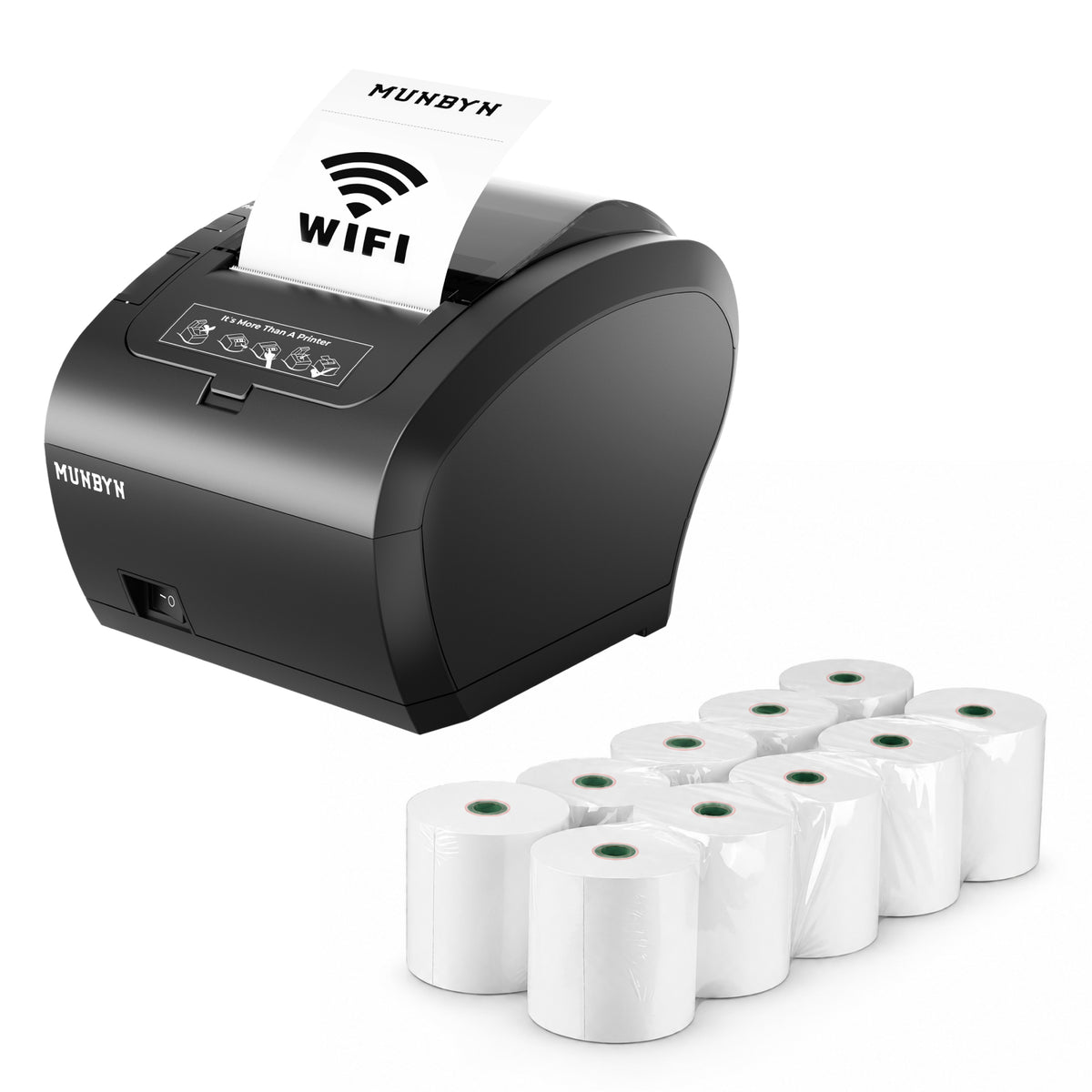 MUNBYN P047 80mm WiFi USB Receipt Printer for POS Registers