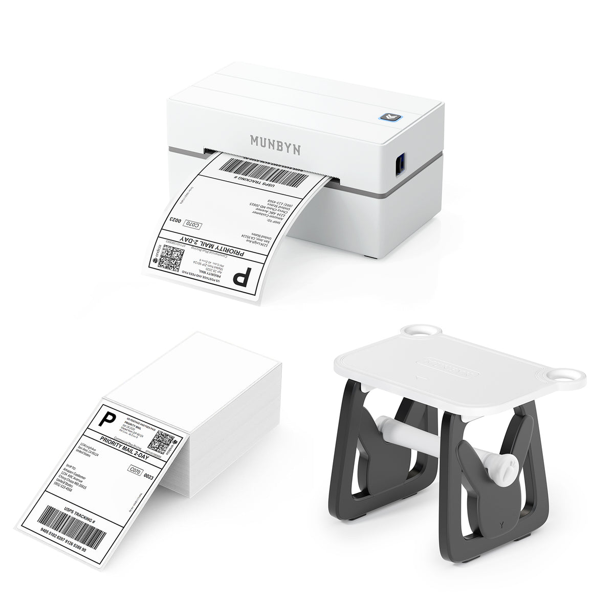 MUNBYN 130B Bluetooth Etikettendrucker Thermodrucker Sets
