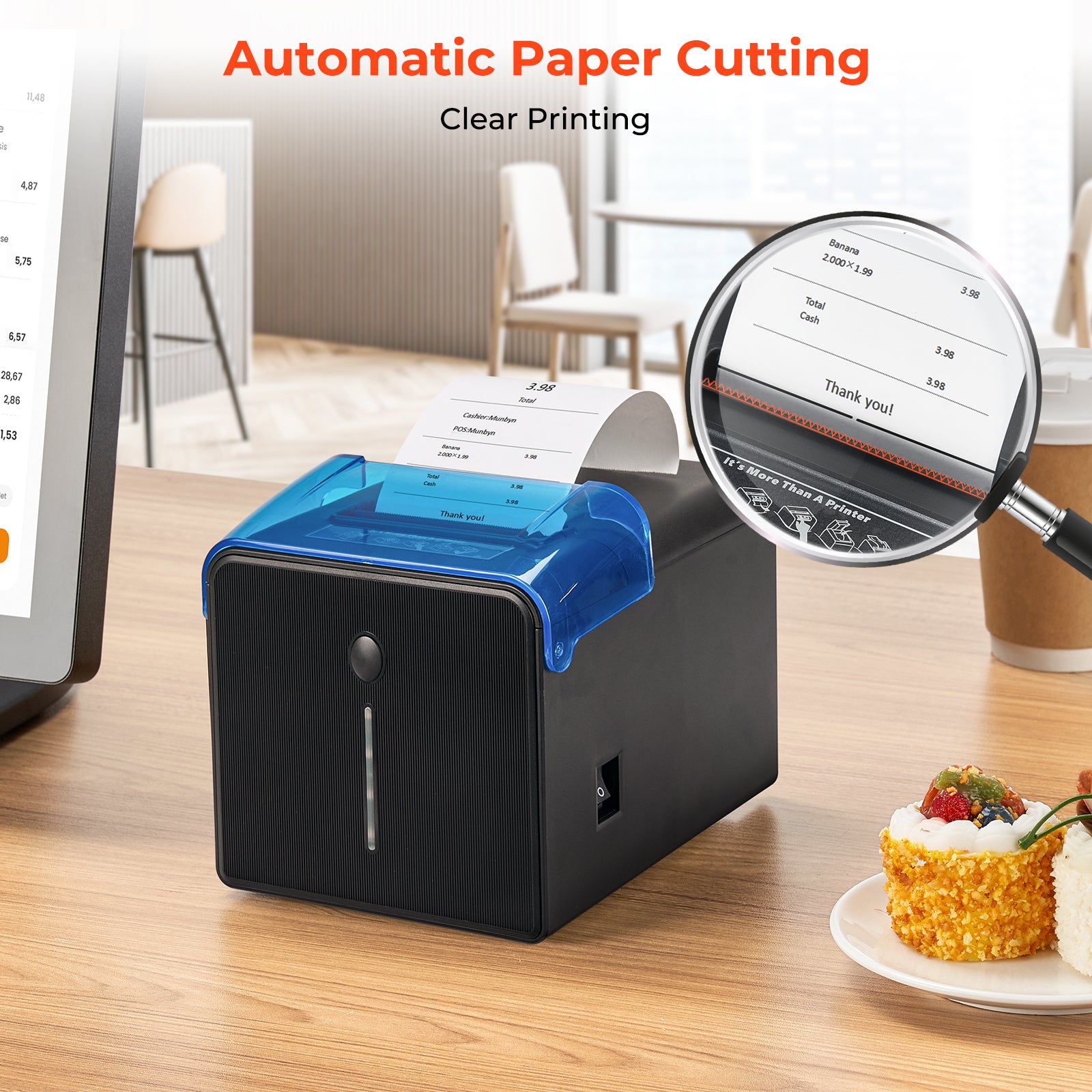 MUNBYN ITPP905 WLAN Bondrucker mit öl & spritzwassergeschützter Abdeckung
