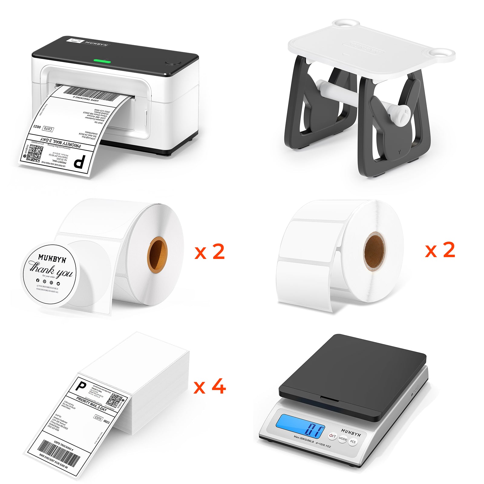 MUNBYN 941B Bluetooth Etikettendrucker Thermodrucker Sets