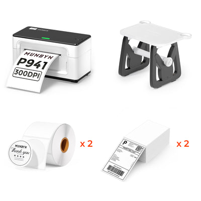 MUNBYN RW941BP 300DPI Bluetooth Thermal Label Printer Kit for Product Labels