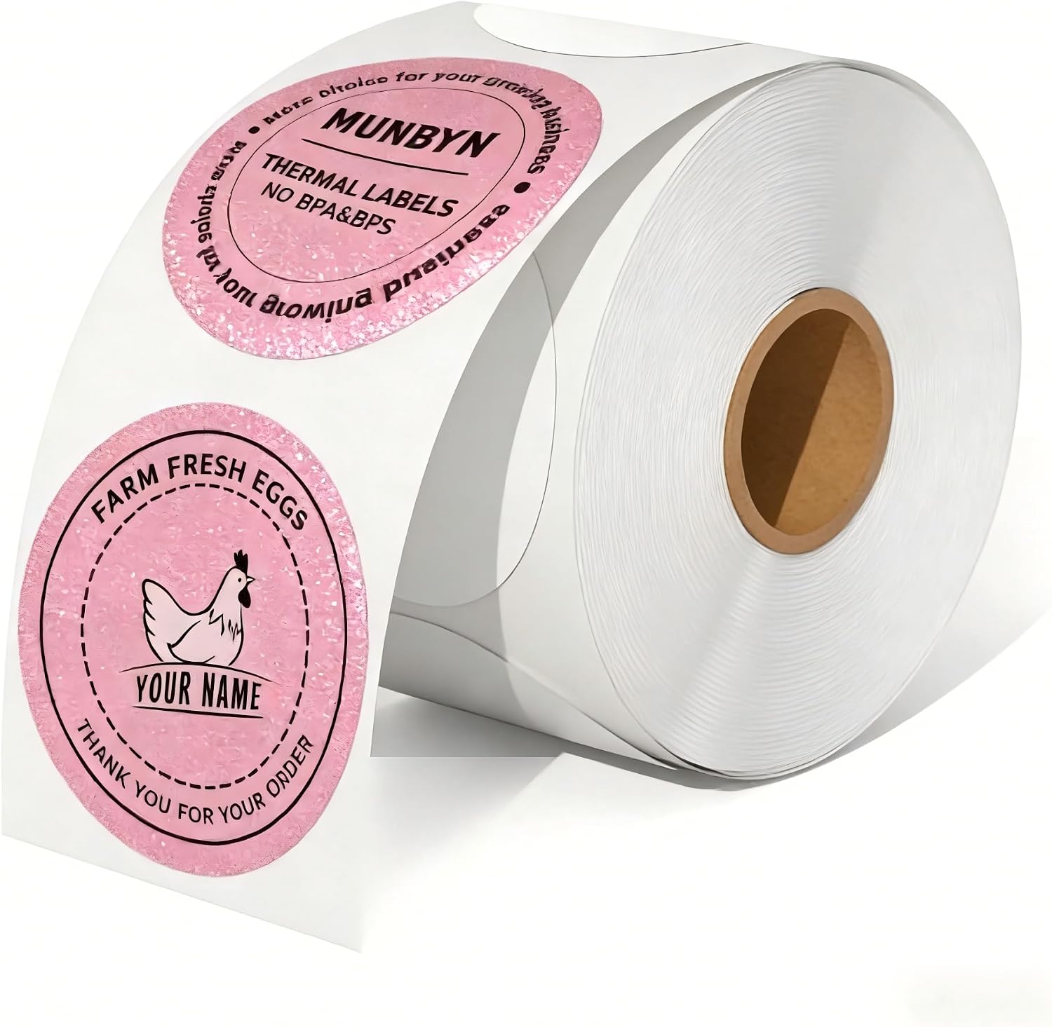 MUNBYN 2" Glitter Thermal Labels for Branding Stickers