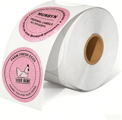 MUNBYN 2" Glitter Thermal Labels for Branding Stickers