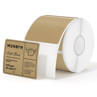 MUNBYN RealWriter 403B Bluetooth Thermal Label Printer & 2x2 Square Labels Candle Packaging Branding Set