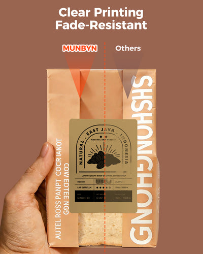 4” X 3” Thermo-Etiketten Braun