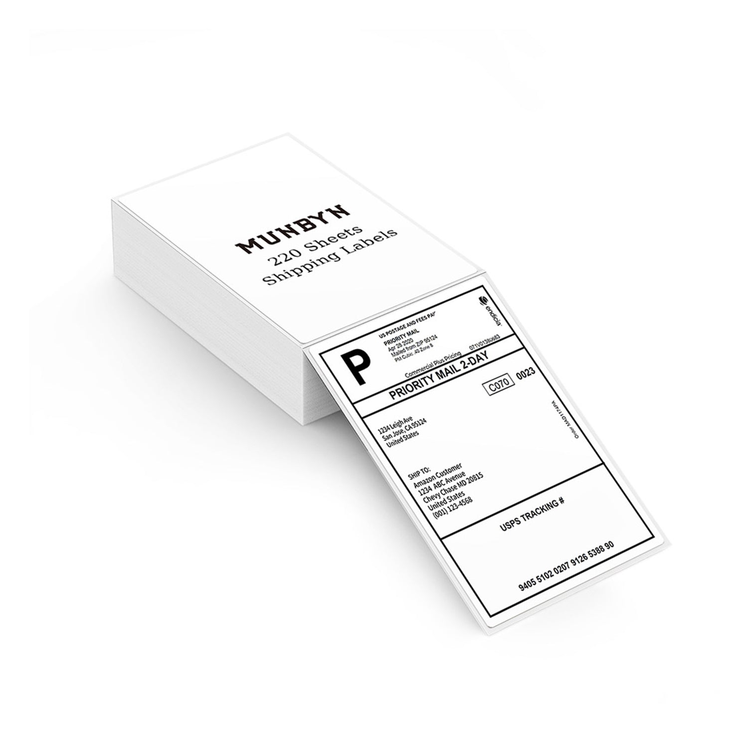 4" x 6" Braun Versandaufkleber