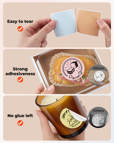 MUNBYN 2" Macaron Runde Thermoetiketten für Produkt- und Verpackungsaufkleber