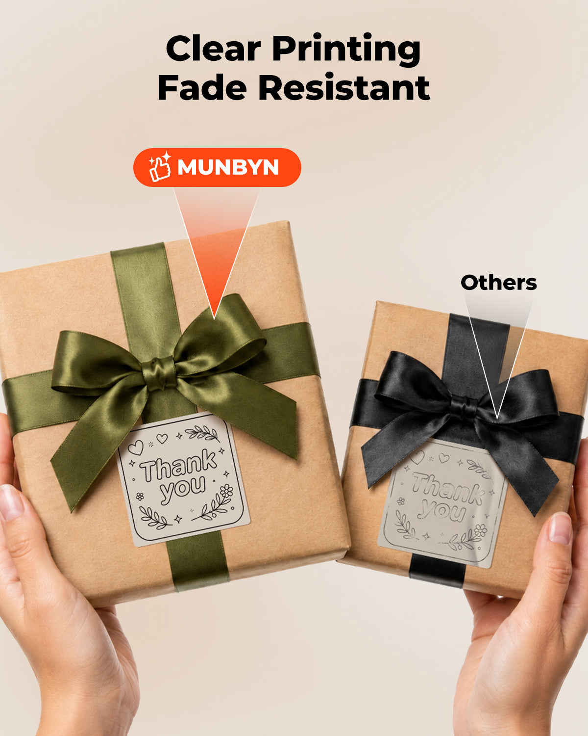 MUNBYN 2" Square Morandi Labels in 5 Colors for Candles and Baked Goods