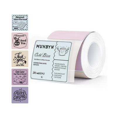MUNBYN 2" Square Morandi Labels in 5 Colors for Candles and Baked Goods