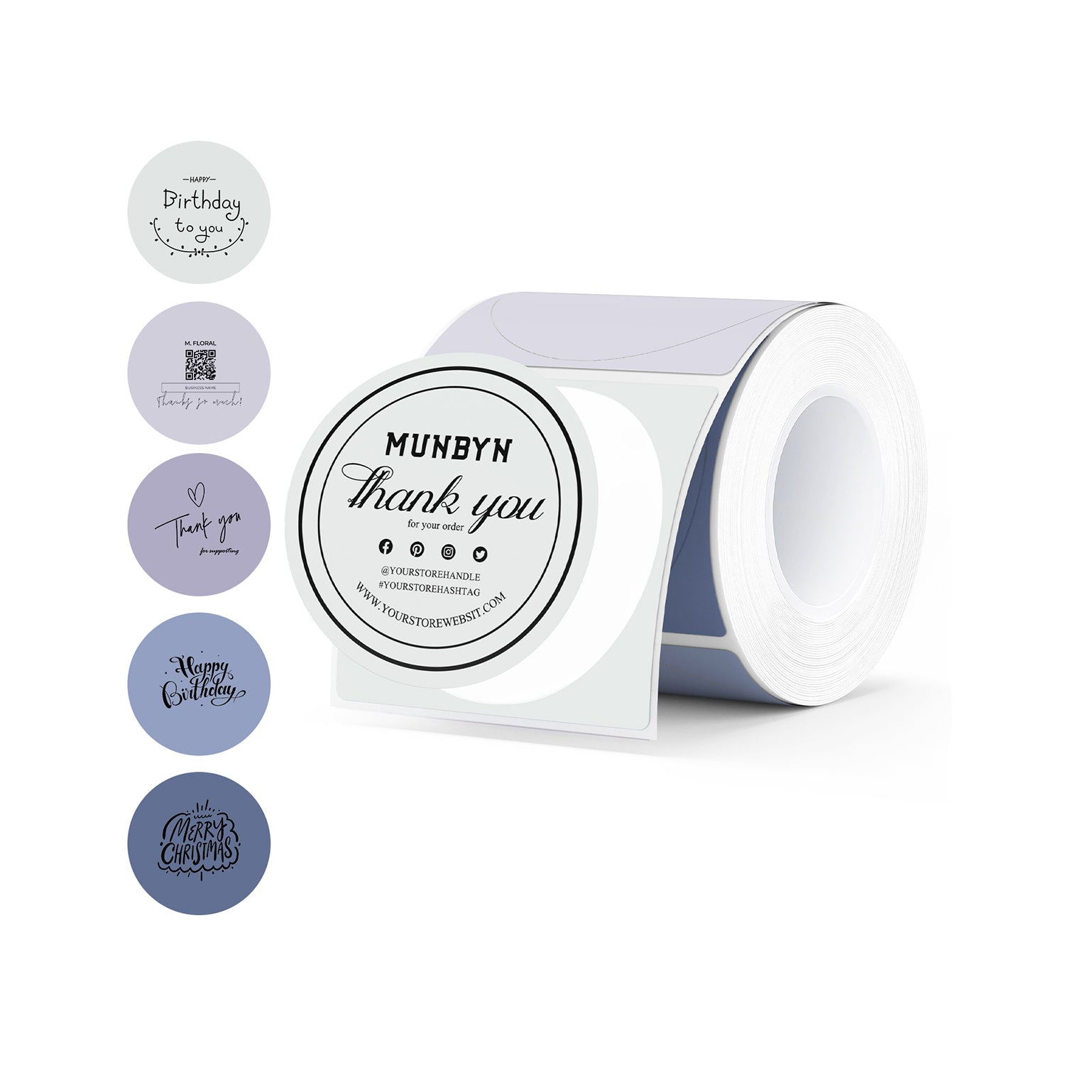 MUNBYN étiquettes rondes Morandi 2" pour produits et emballages