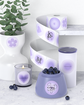 MUNBYN 2" 6-in-1-Thermoaufkleber mit Farbverlauf in Lila