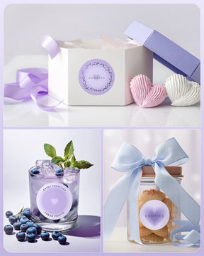 MUNBYN 2" 6-in-1-Thermoaufkleber mit Farbverlauf in Lila