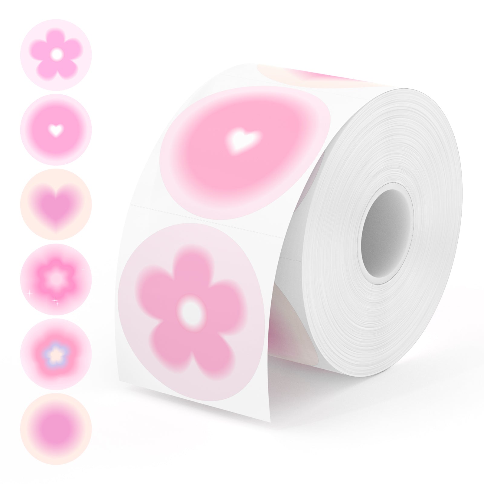 MUNBYN 6-in-1-Thermoaufkleber mit Farbverlauf in Rosa