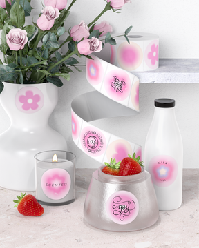 MUNBYN 2" 6-in-1-Thermoaufkleber mit Farbverlauf in Lila