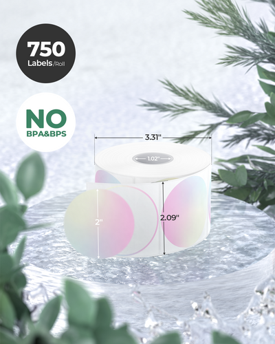 MUNBYN 2" Rosa Farbverlauf 6-in-1-Thermoetiketten für kleine Unternehmen